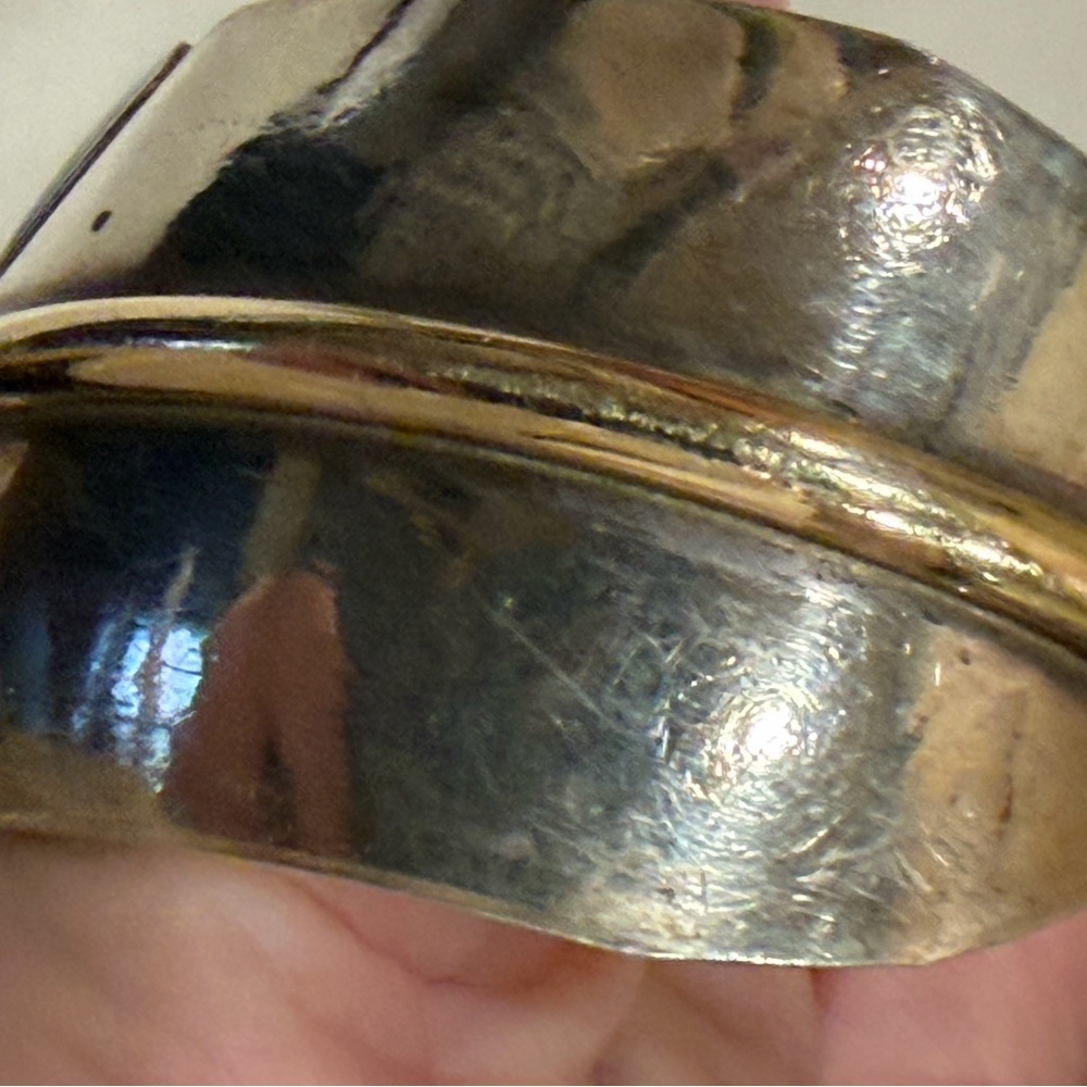C Charley Silver and Gold filled Feather Cuff Bracelet - Picture 6 of 10